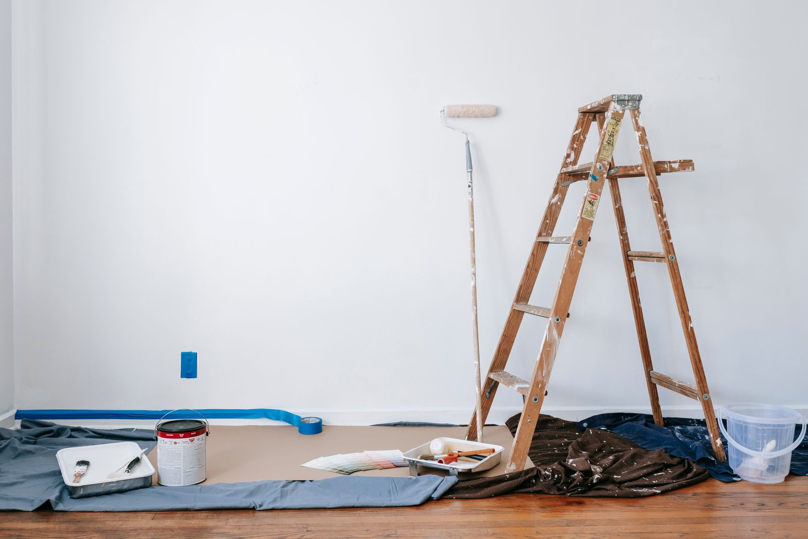 Tools set out for a home repair visit